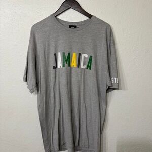 Stussy Grey and green Jamaica T-shirt